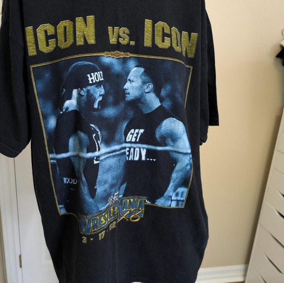 WWF WWE Icon Vs Icon The Rock Hulk Hogan Wrestlemania Vintage T Shirt XL - Picture 4 of 8